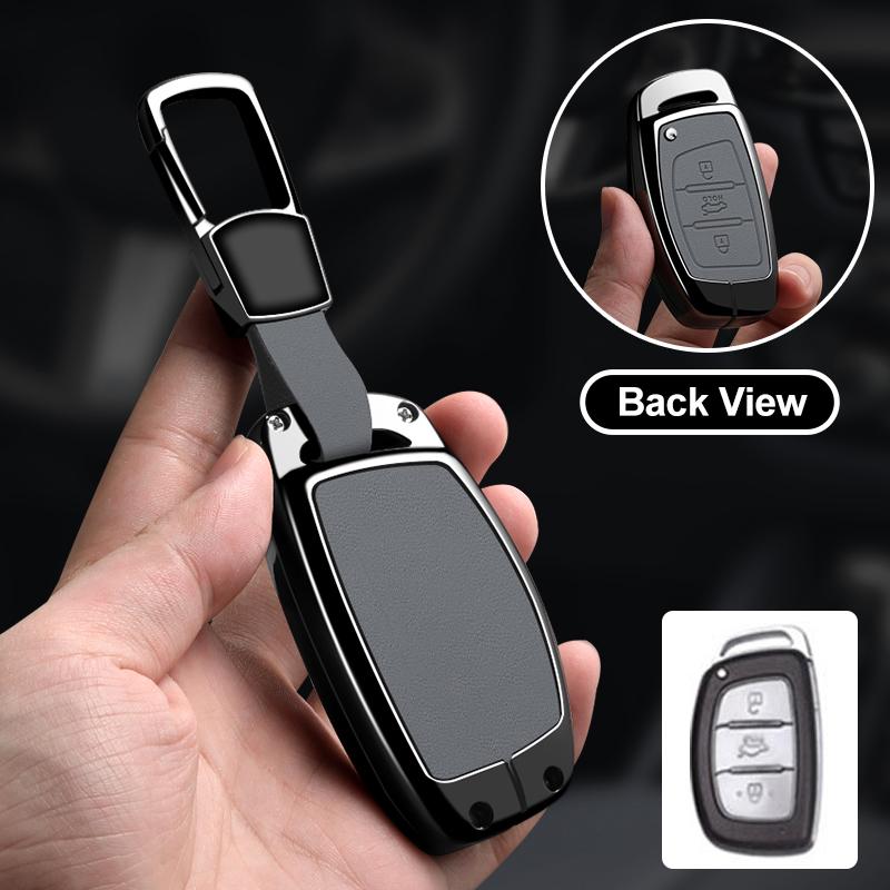Zinc Alloy Car Key Case Cover For Hyundai Tucson Santa Fe Rena Sonata Elantra Creta Ix35 Ix45 I10 I30 I40 Accessories Bag
