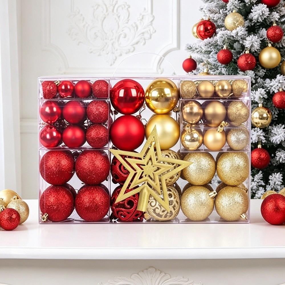 101Pcs Plastic Christmas Ball Set Shatterproof Christmas Ball Gift Box Ceiling Decoration