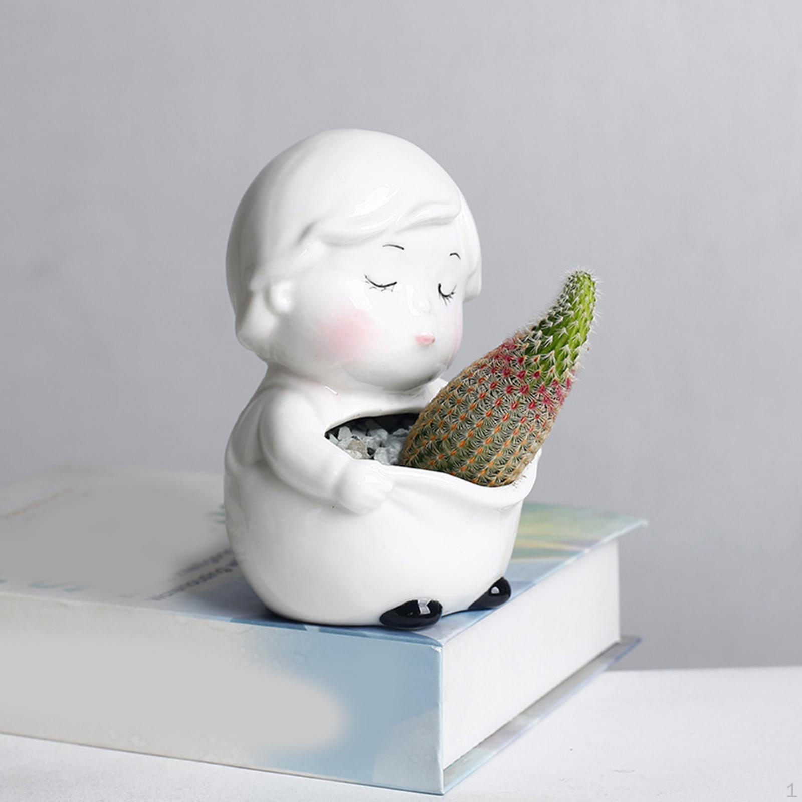 

Ceramic Plant Pot Mini Housewarming Gift Micro Landscape Desktop Planter for Bedroom Side Table