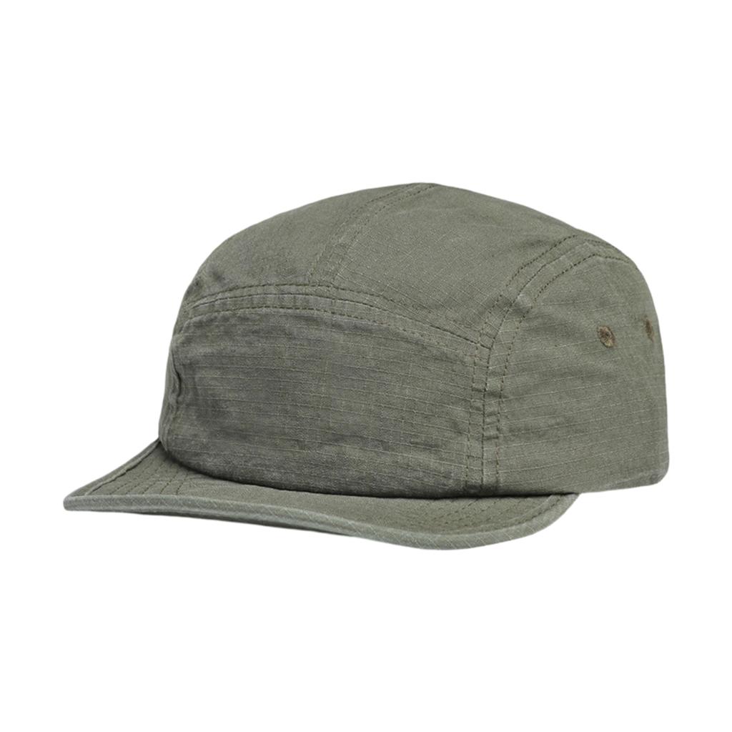 Men Five Panel Camper Cap Lightweight Cotton Unstructured Flat Brim Adjustable Strapback Casual Hat Outdoor