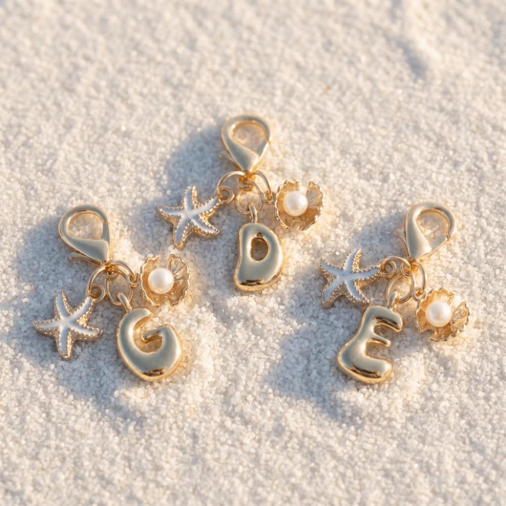 Retro 26 Letters Keychain Bubble Alphabet Initial Keyring Unique Backpack Pendant Daily Decor