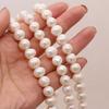 1String, 10-11mm White Natural Freshwater Subcircular Pearls 36cm Loose Beads for Handmade Jewelry Craft Supplies, DIY Holiday Gifts