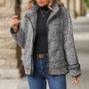 Women's Loose Winter Long-sleeved Single-breasted Lapel Gradient Plush Coat