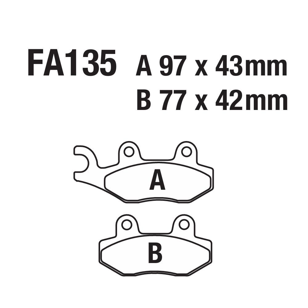 Electric Motorcycle & ATV Brake Pad for Disc Brakes FA135 CAN AM 1000