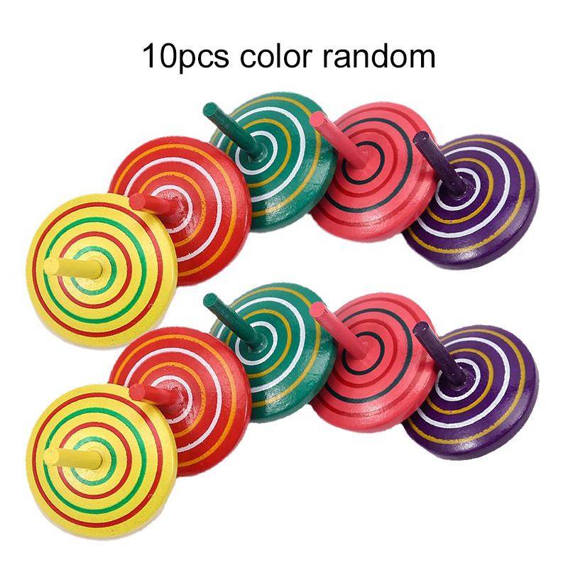5/10pcs Wooden Tops Hand Rotation Children Table Toys Parent-child Interaction Kindergarten Group Activity Toy Prize Gifts TMZ