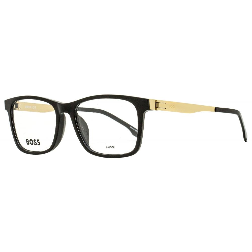 

Hugo Boss Men s Rectangular Eyeglasses B1343F 2M2 Black Matte Gold 54mm 2m2