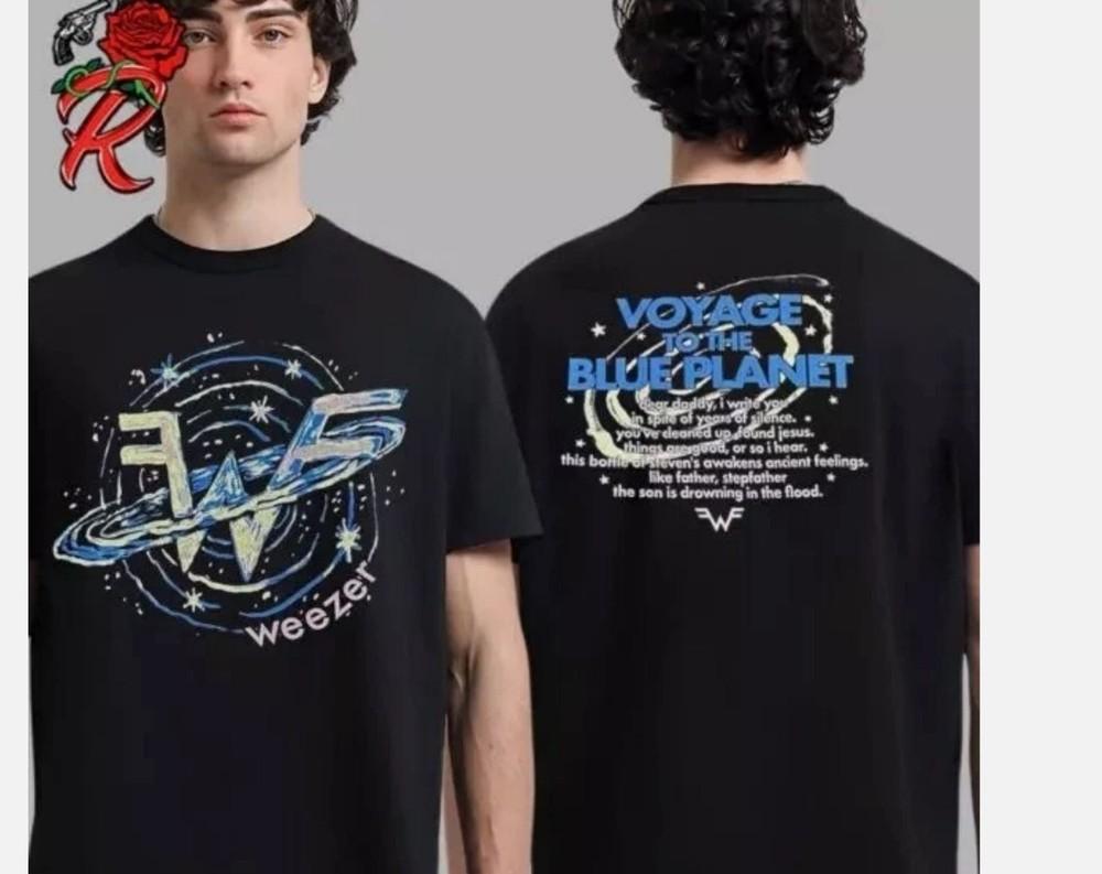 HOT !! Weezer Voyage To The Blue Planet Tour 2024 Black Shirt