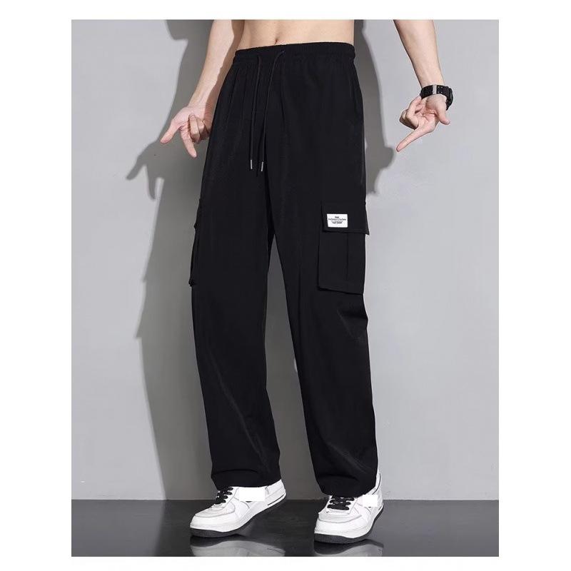 Ice Silk Workwear Casual Pants Men s Summer Thin Loose Wide Leg Pants Trend Straight Leg Long Pants Men M
