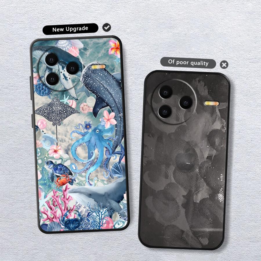 Creative Marine Organisms Art Funda Phone Cover Case for Xiaomi Redmi K40 K80 Pro 13C A5 A4 12C A1 A2 Plus 9 A3 14C 10
