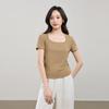 ESE-Y Women's 2026 Summer U-Neck Slim Fit Short Sleeve T-Shirt