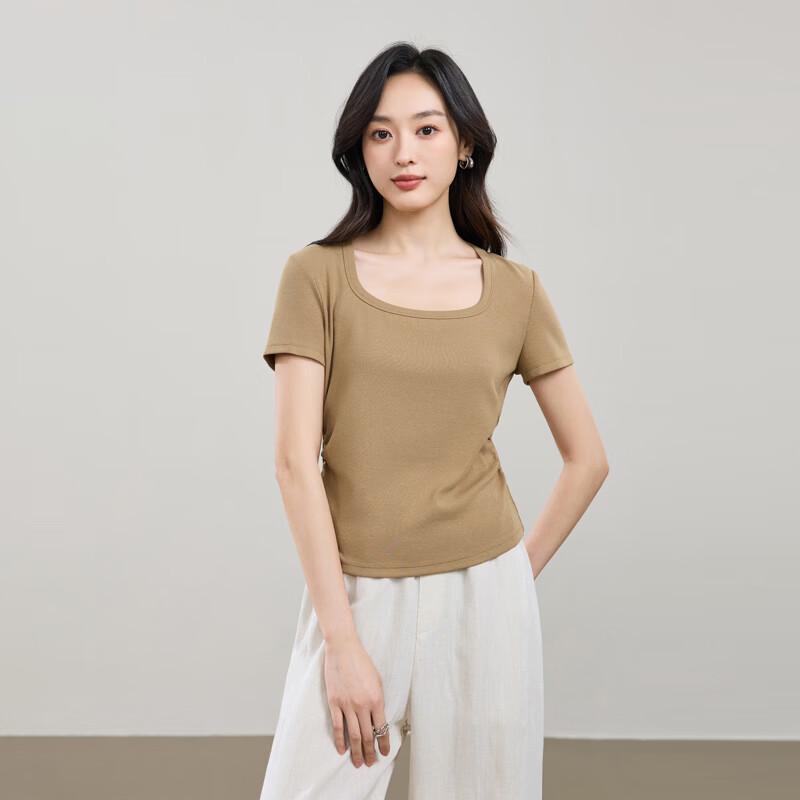 ESE-Y Women's 2026 Summer U-Neck Slim Fit Short Sleeve T-Shirt