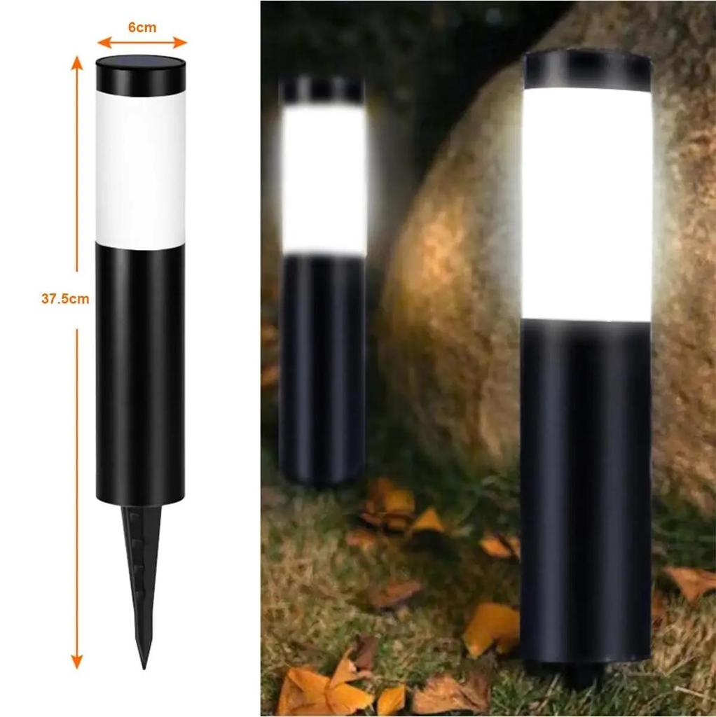 Cylindrical Garden Solar Light Dusk To Dawn Outdoor Waterproof Lights Lamp Cool White Warm White Solar Powered Garden Lighting