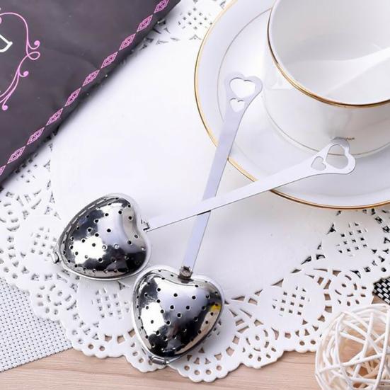 Stainless Steel Heart Shape Tea Herb Spice Infuser Spoon Strainer Filter Scoop