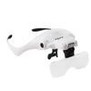 Head Magnifying Glass with 4 LED Light Head Mount Magnifier Glasses 5 Detachable Lens 1X 1.5X 2.0 X 2.5X 3.5X for Reading Repair