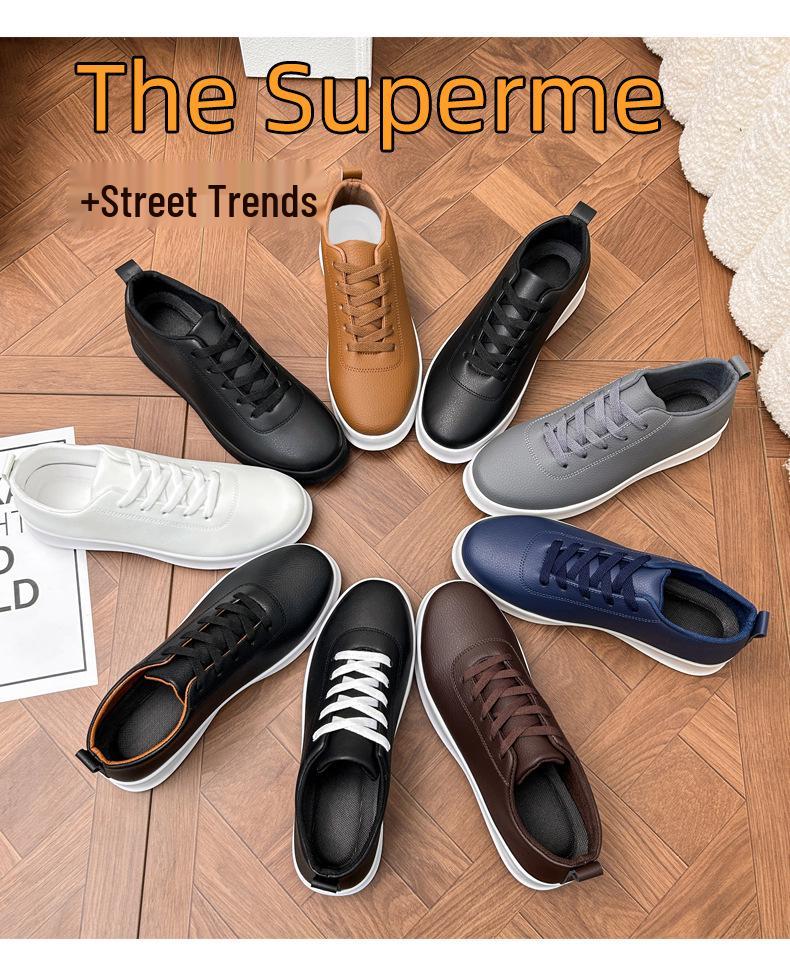 Wow Oh Men's Korean Style Trendy White Skate Sneakers – New, Breathable, Casual Sports Shoes In Extra Large Sizes