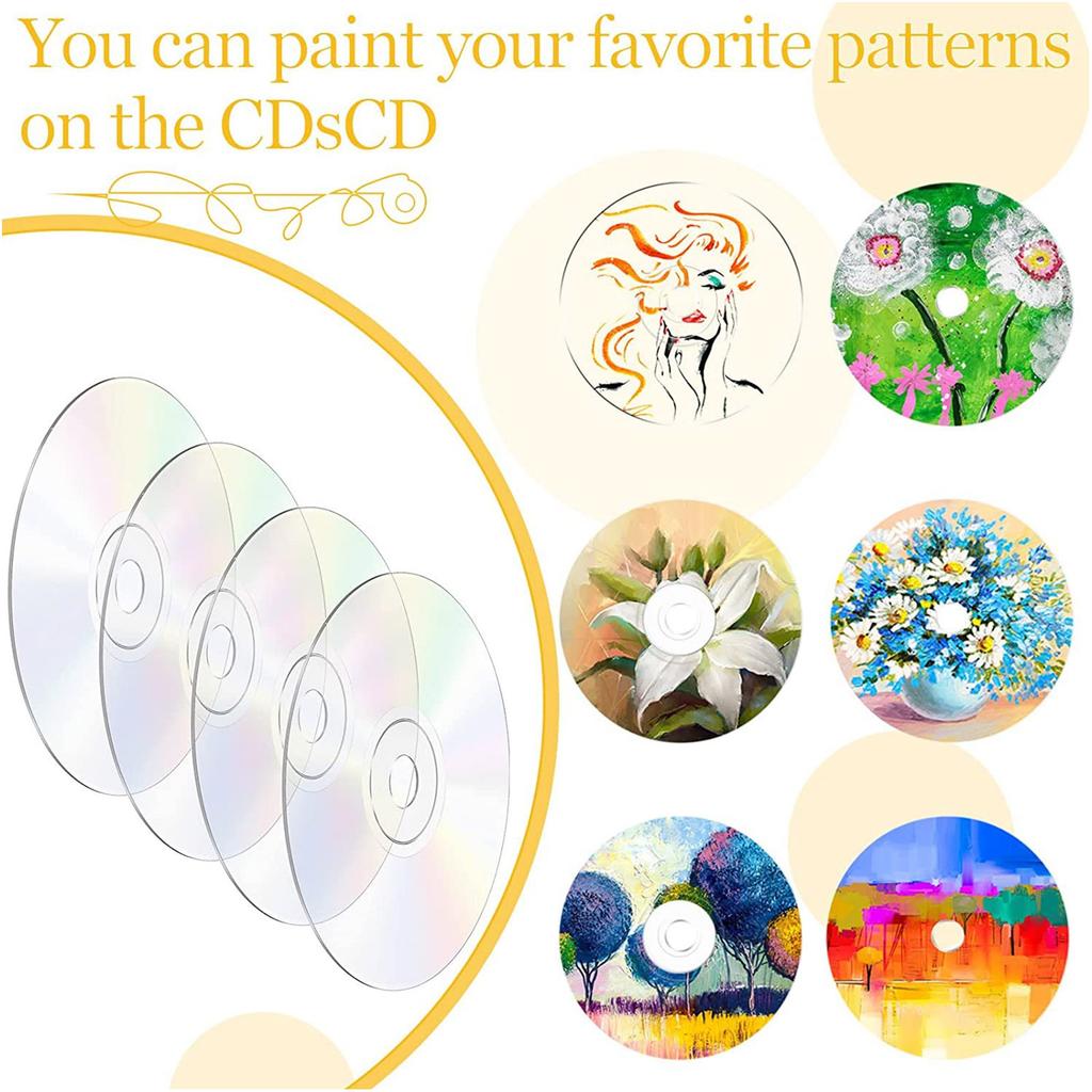 10Pcs Clear CDs Aesthetic Polishing Wall Painting CDs for DIY Crafts Wall Room Party Decor