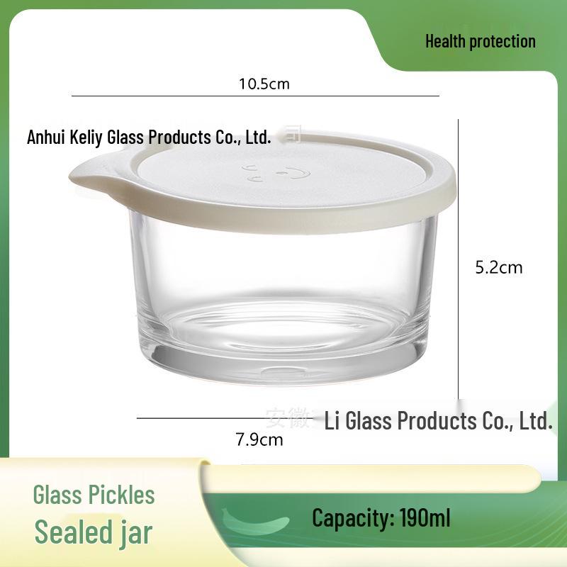 Food-Grade Transparent Glass Jar with Lid for Kimchi, Pickled Vegetables, Grains, Fruits, and Vegetables