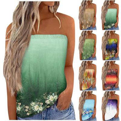 Women's Summer Sexy Tube Top Off Shoulder Sleeveless Tops Strapless Beach Vest Bandeau Shirt Backless Sexy Tops