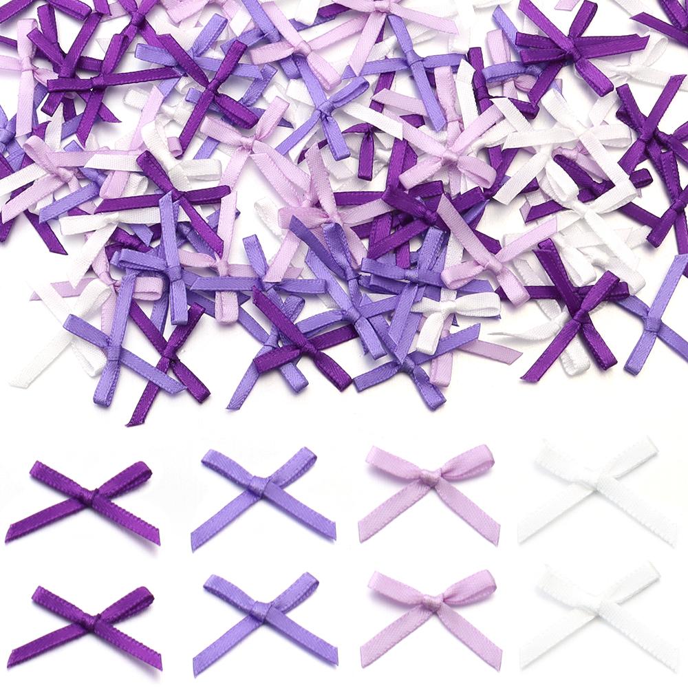 50Pcs/pack Color Ribbon Bows Fashion Small Size Satin Ribbon Bow DIY Handmade Crafts Hairpin Hair Grip for Party Home Decoration