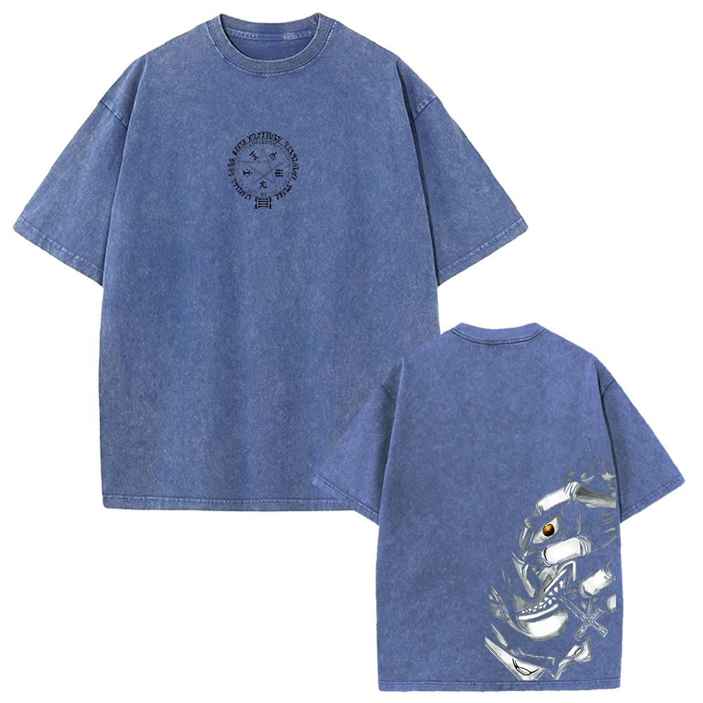 Manga Hellsing Alucard Graphic Tshirt Vintage Washed Oversized T Shirt High Quality Cotton Short Sleeve Tees Men Women Clothing