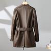 Leather Jacket Women's Autumn Mid Length Suit Casual Suit Jacket