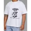 White T Shirt with Joker Graphic and Russian Text for Casual Wear