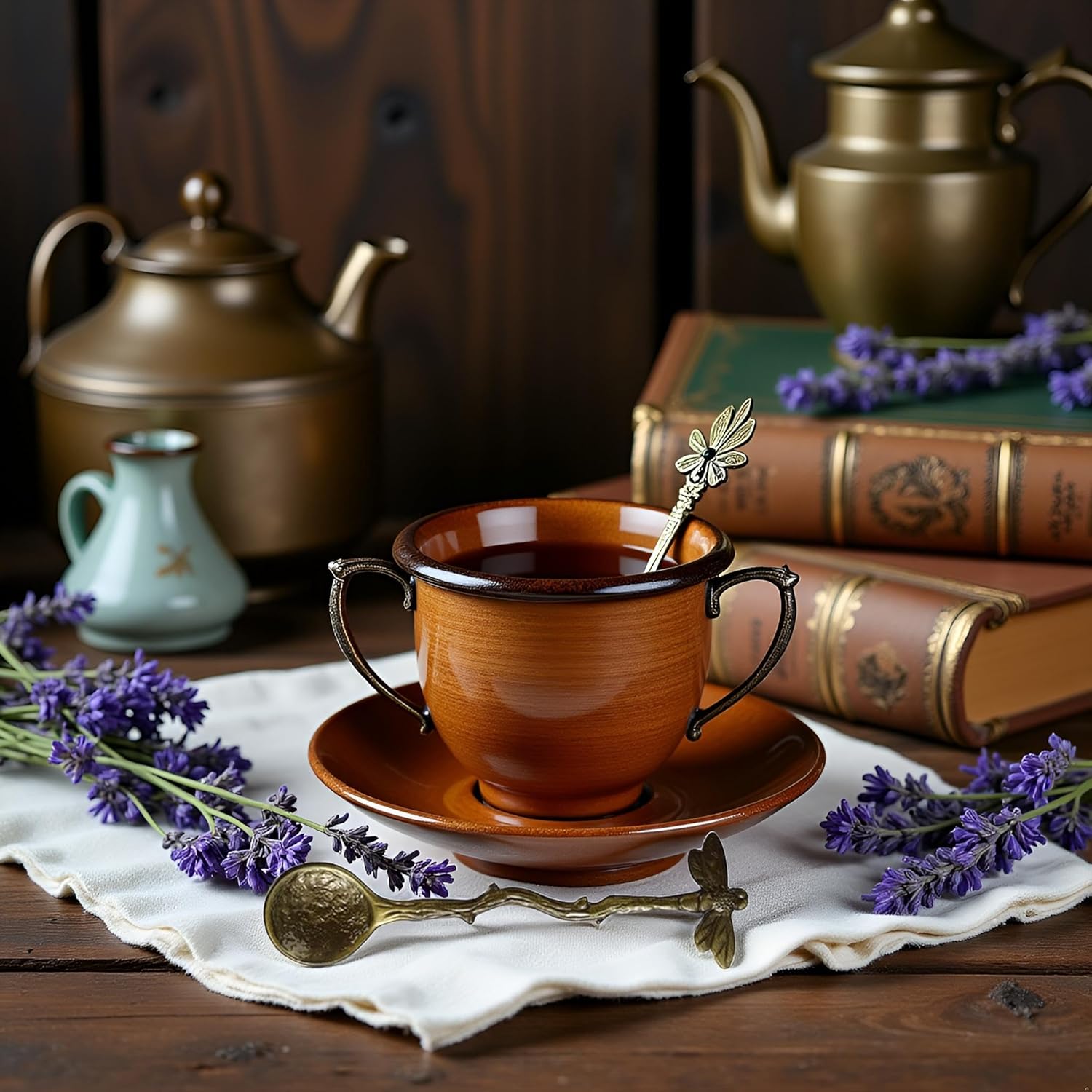 Antique Dragonfly Spoon Retro Coffee Spoon Teaspoon Stainless Steel Tableware Creative Sugar Tea Stir Bar Stirring, Dessert, Cake, Long Handle