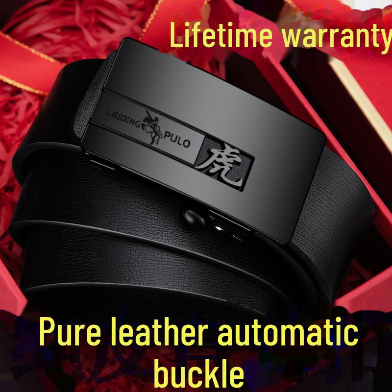 Paul Men's Genuine Leather Automatic Buckle Belt - Versatile Fashion for Business