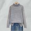 Sweater for Women Autumn Winter Thickened Warm Knitted Stretchy Long Sleeve Tops