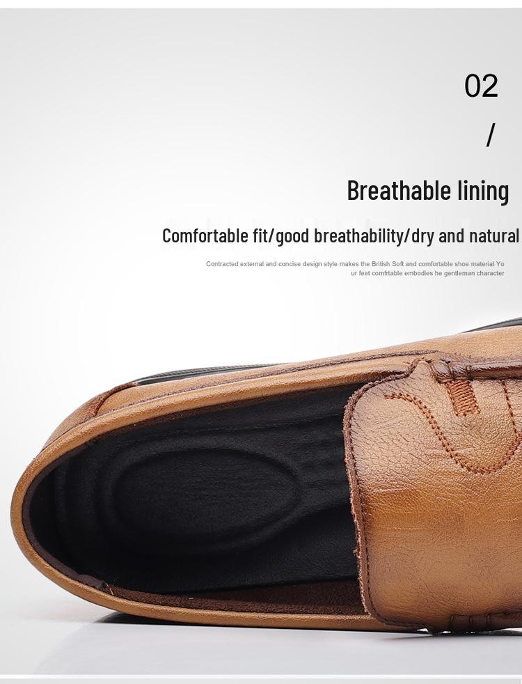 Men's Casual Leather Moccasins - 2025 Autumn, Breathable, Soft Sole, Slip-On Driving Shoes