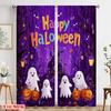 2pcs,2D plane printing Curtains&Window Treatment Ghosts_ Pumpkins_ and Bats Versatile 100% Polyester (without rod) Room Decor