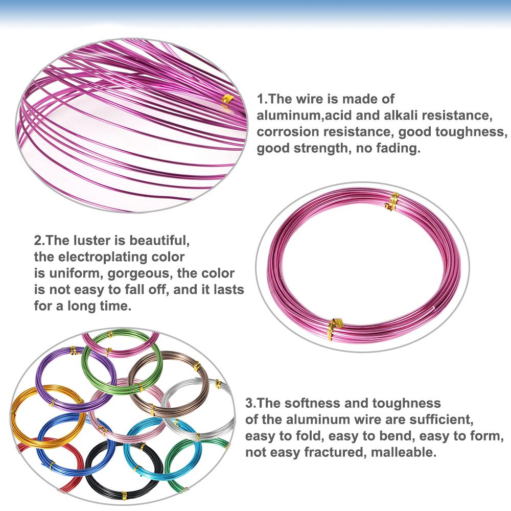 Colored Aluminum Craft Wire 1mm,1.5mm,2mm,2.5mm  Flexible Metal Artistic Floral Jewelry Beading Wire for DIY Jewelry Craft Making