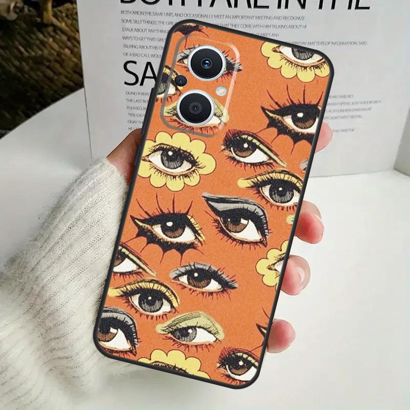 Eye Illustration Phone Case For OPPO Reno 8T 14F 13 F 12 11 10 14 Pro 7 8 Lite OPPO Find X8 X6 X5 X9 Pro Cover