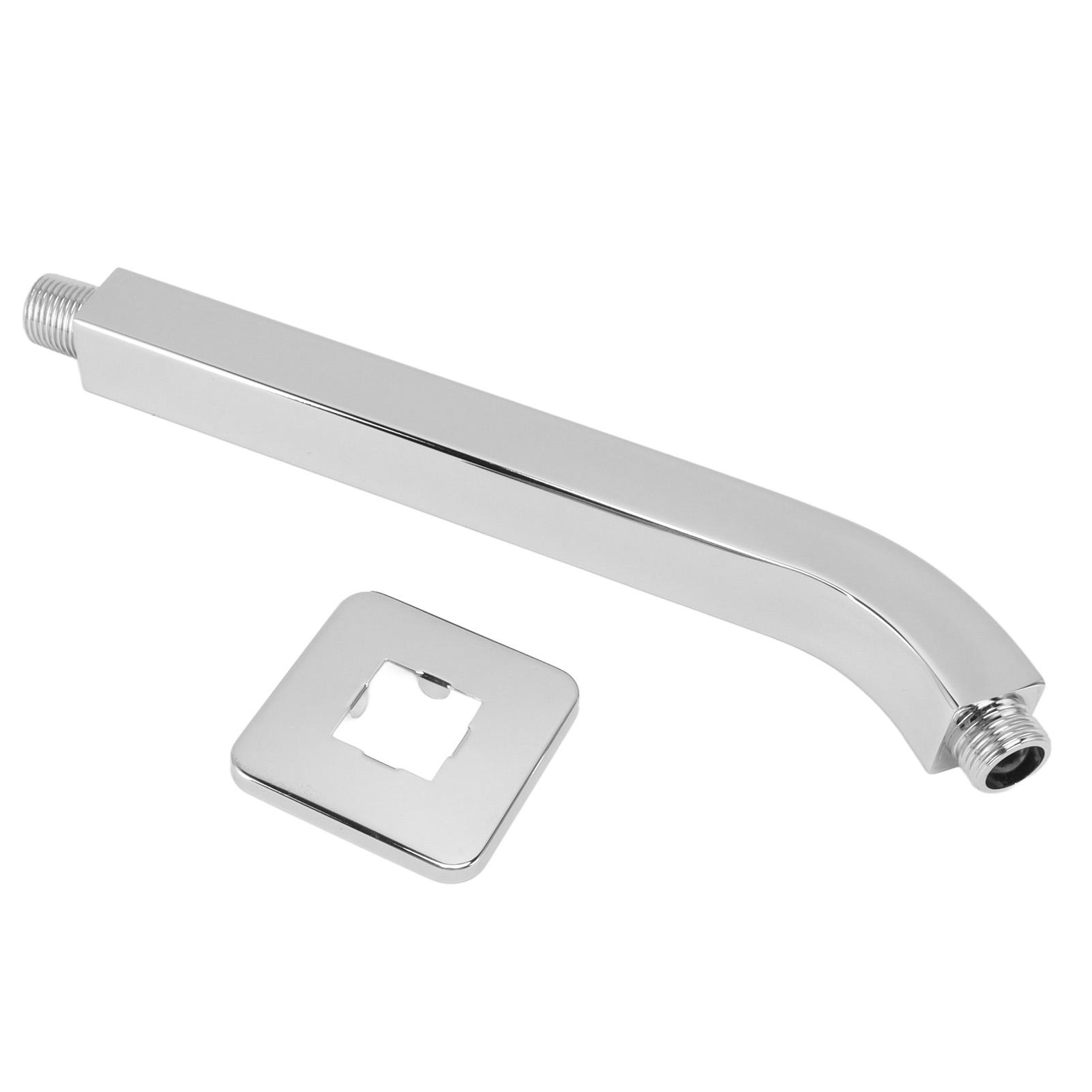 Shower Head Arm Square Brass Wall Mounted Rustproof 10in Shower Head Extension Arm for Bathroom