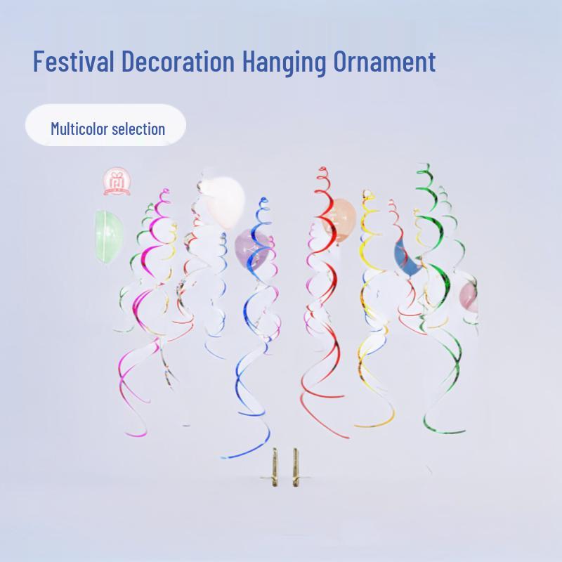 Festival & Birthday Swirl Ceiling Decorations: Hanging PVC Ornament for Windows, Corridors, and More.
