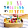 10 szt. Urocze Mini Zwierzęta Gospodarskie Kreskówkowe Pikery do Jedzenia Dziecięce Przekąski Ciasto Deser Jedzenie Owoce Widelczyki Lunch Bento Akcesoria Dekoracja na Imprezę