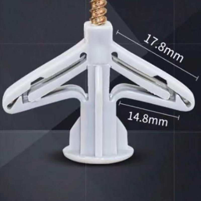 50Pcs/Bag Plastic Hollow-Wall Anchors Drywall Anchor Kit Expansion Pipe Self Drilling Screws Hollow Wall Expansion Screw