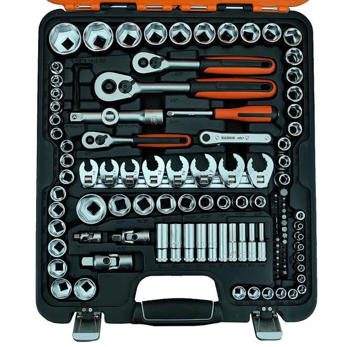 BAHCO Coffret De 138pcs Douilles 1/4" Et 1/2" + Clés Mixtes S138