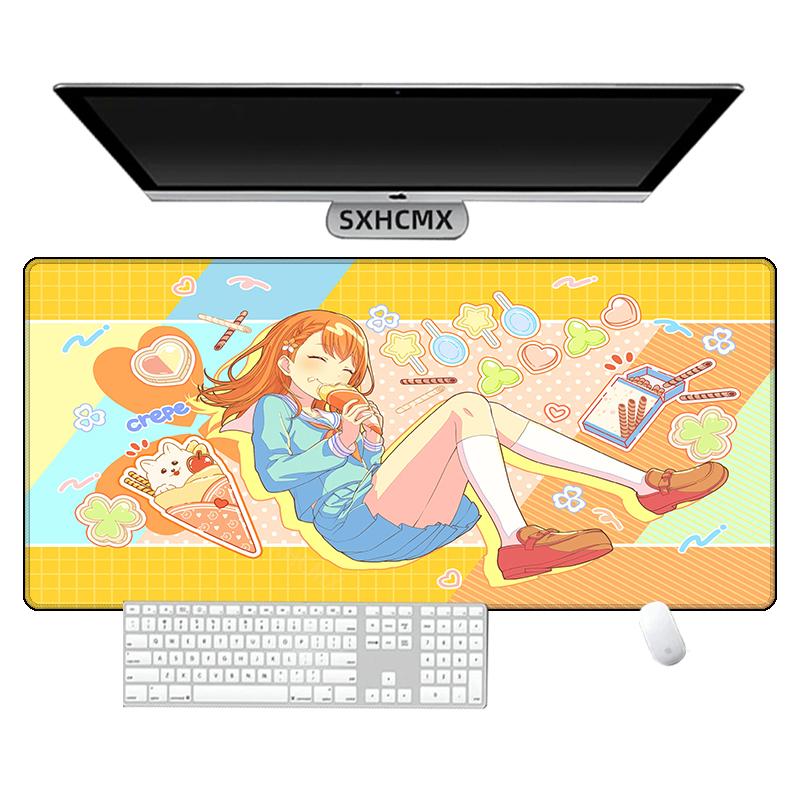 Anime Project Sekai Mouse Pad Office Kawaii PJSK Desk Pad Computer Gaming Accessories Stitch Edge Natural Rubber Keyboard Mat