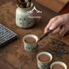 Hand-Painted Kung Fu Tea Ceremony Set: Six Gentlemen Accessories with Tea Tongs, Brush, and Tea Pet