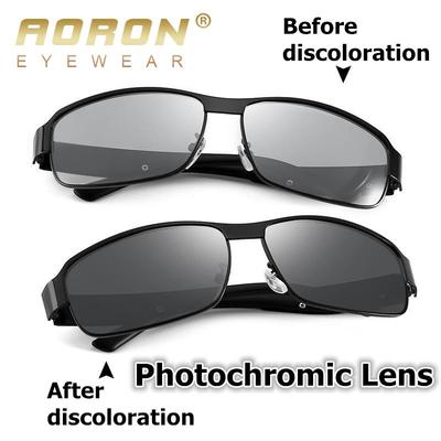 Moda masculina para dirigir Óculos Óculos de sol polarizados fotocromáticos antirreflexo