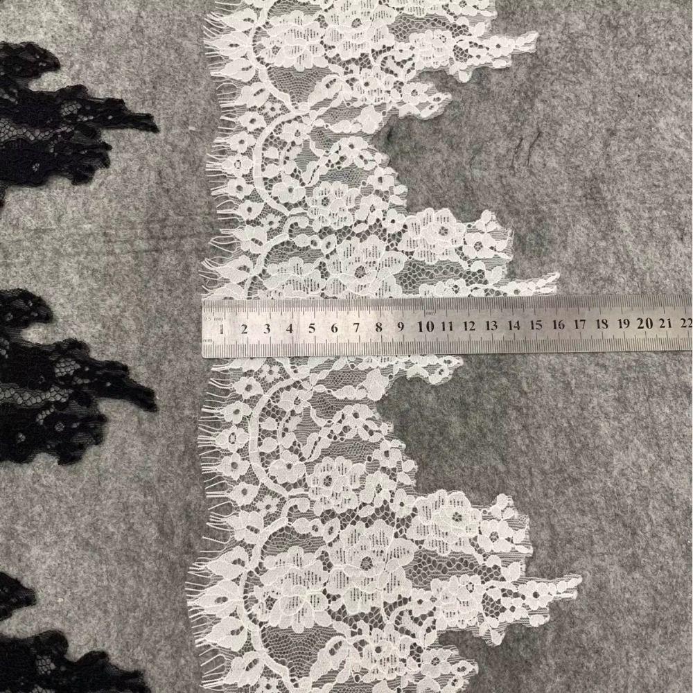 3M/Lot Eyelash Lace Trim  Skirt HemSleeves Neckline Lace Clothing Veil Decoration Material Fabric