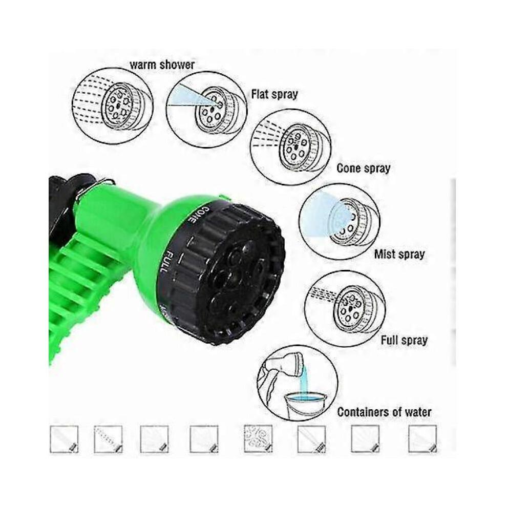 (30m, Green) Expanding Garden Water Hose Pipe Spray Gun Flexible Grow Stretch Hosepipe