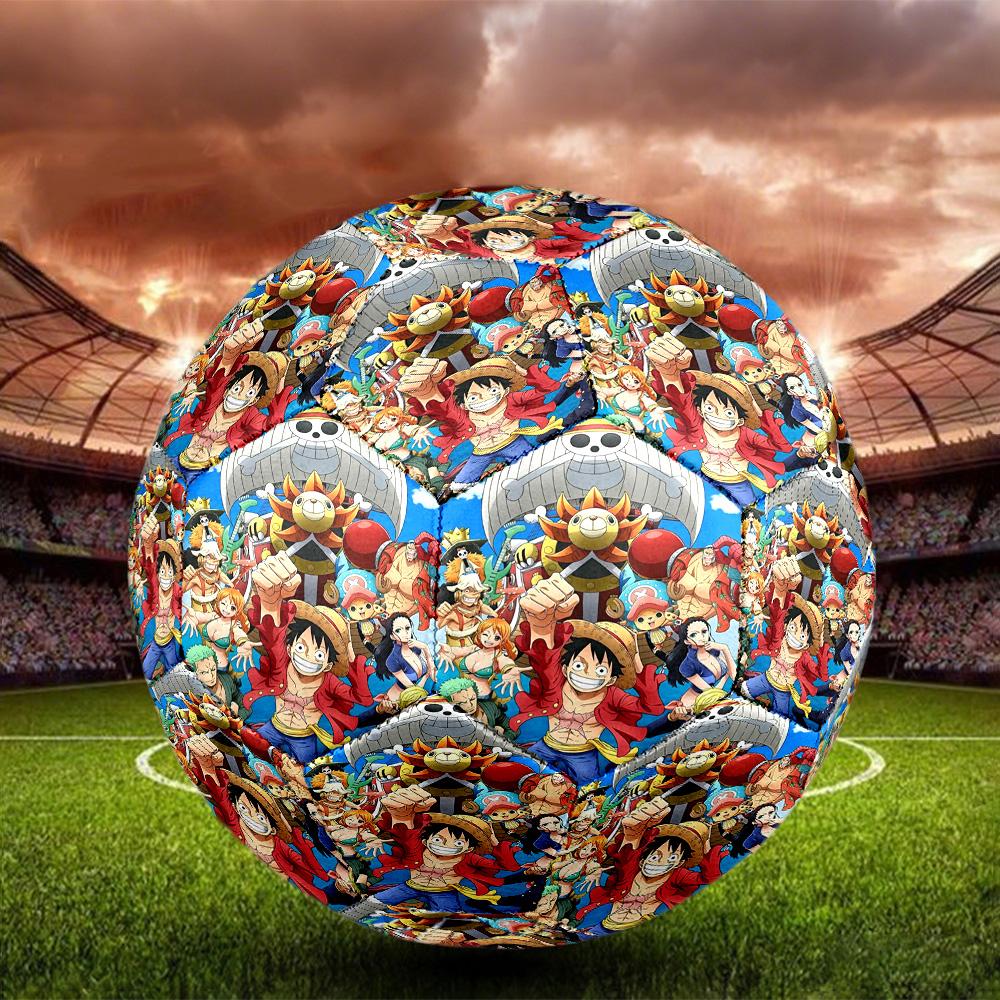 One Piece Print Size 5 Soccer Ball, Standard Match Football for Sports Game and Team Practice, Ideal Gift for Soccer Fans