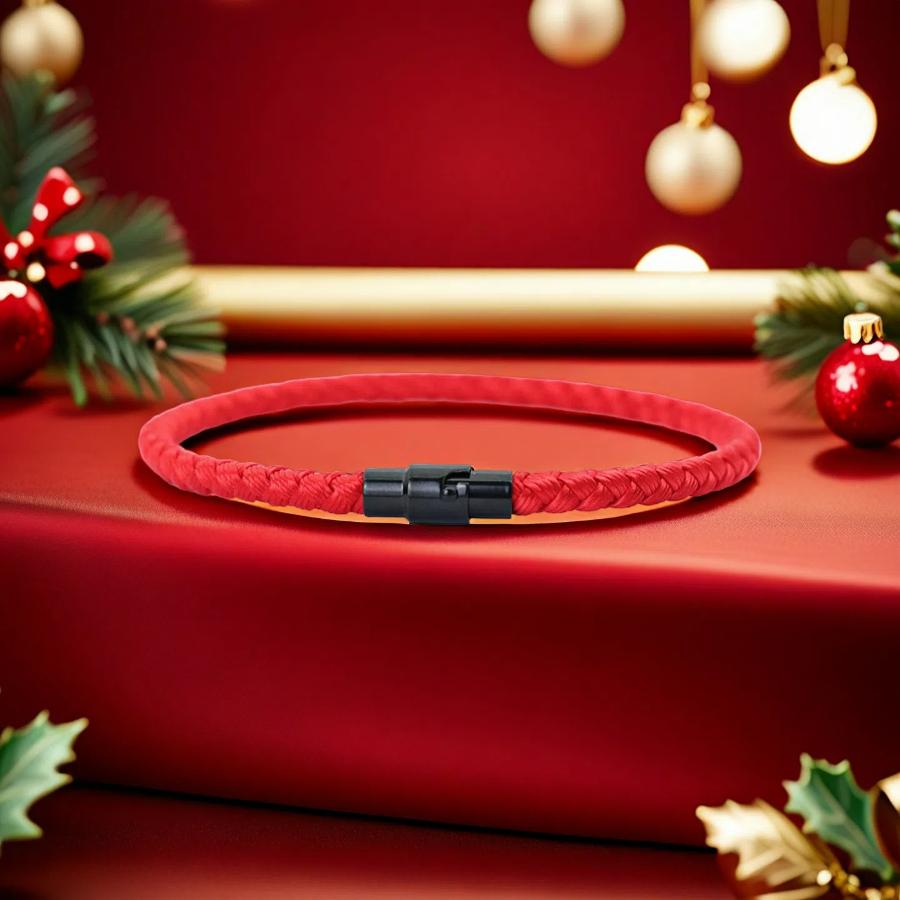 

Lucky Christmas String Bracelet Unisex A Grade 4mm Keel Rope Braclet Wearing It Yourself Or Giving As A Gift Is Both Great Joias S 18.5cm 7.3Inch красный
