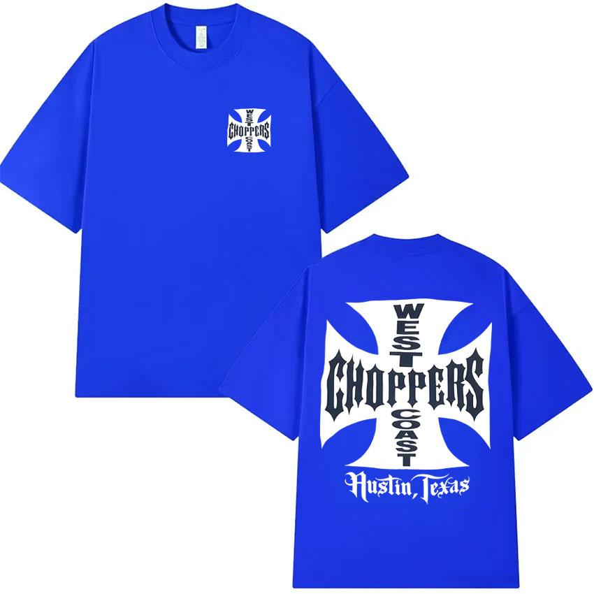 West Coast Choppers Pop Grafické Tričko Letní Vysoce Kvalitní Tričko Pánské Bavlněné Ležérní Krátký Rukáv Kulatý Výstřih Y2K Tričko Streetwear