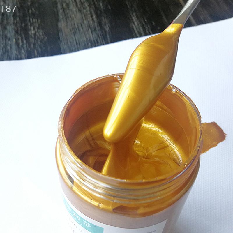 waterproof Not Faded for Statuary Coloring DIY Hand Clothes Painted Graffiti Pigments 100ml Gold Paint Metallic Acrylic Paint