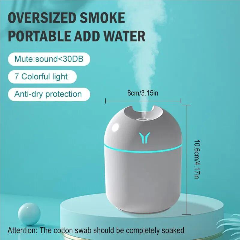 250ML Usb Water Refill Spray Humidifier With Color Lights Super Fog Small Air Humidifier Home Bedroom Office Car Mute Humidifier