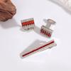 Zinc Zinc Alloy Cuff Links Classic Sleeve Button Creative Strip Zircon Tie Clip  Men's Suit Accessory