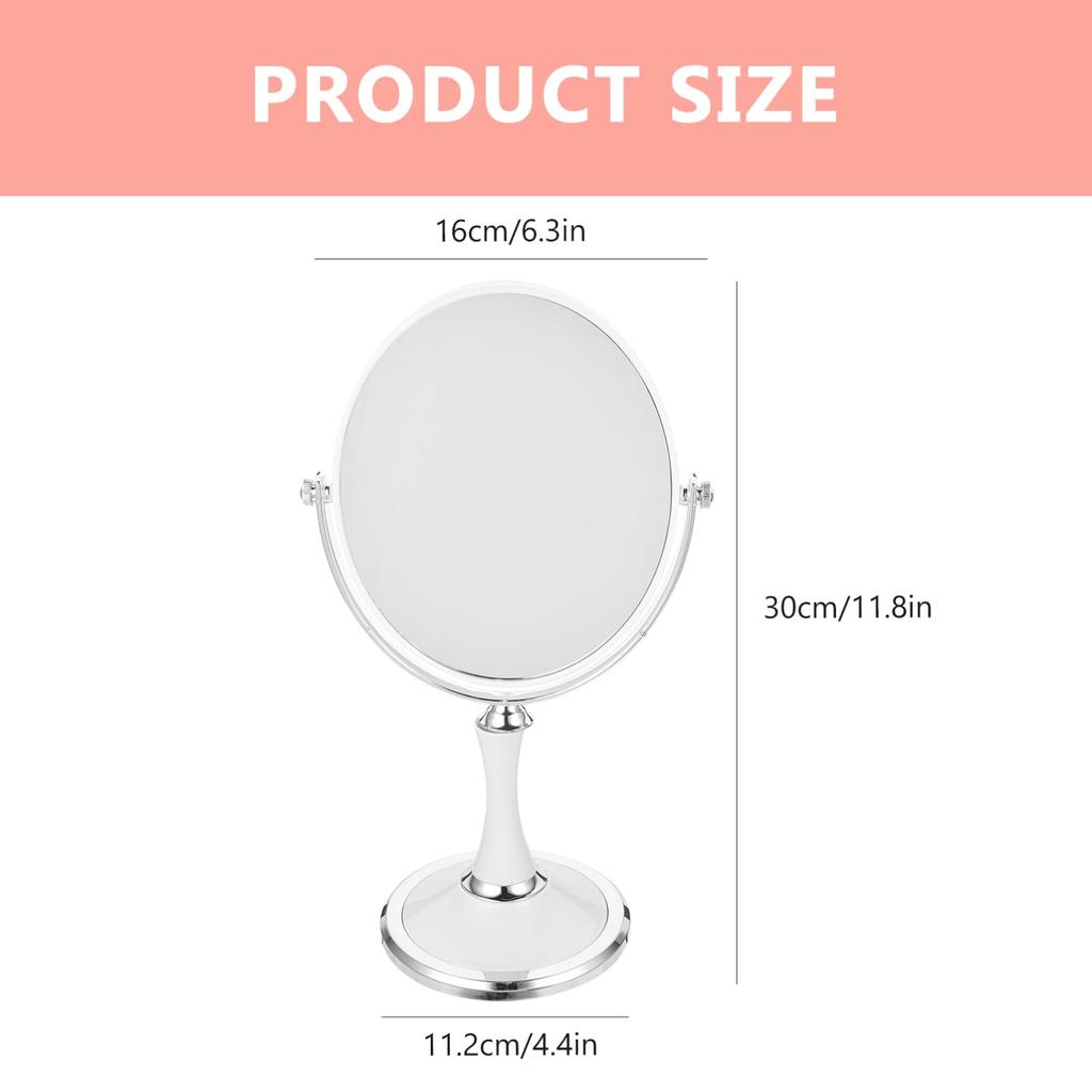 LALAFINA Tabletop Stand Actress 1x 2x Magnifying Makeup Desk Tabletop Vanity 2x Magnifying for Makeup Tools and Makeup Mirror, Double-Sided Mirror,